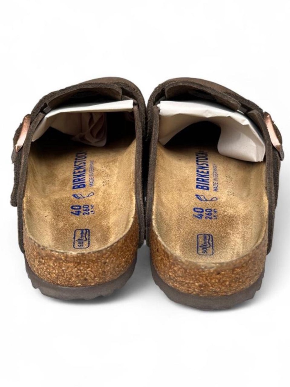 Birkenstock Boston Soft Footbed Mocha Brown Suede Clogs EU 40 Womens  9 Mens 7 R - Picture 2 of 8
